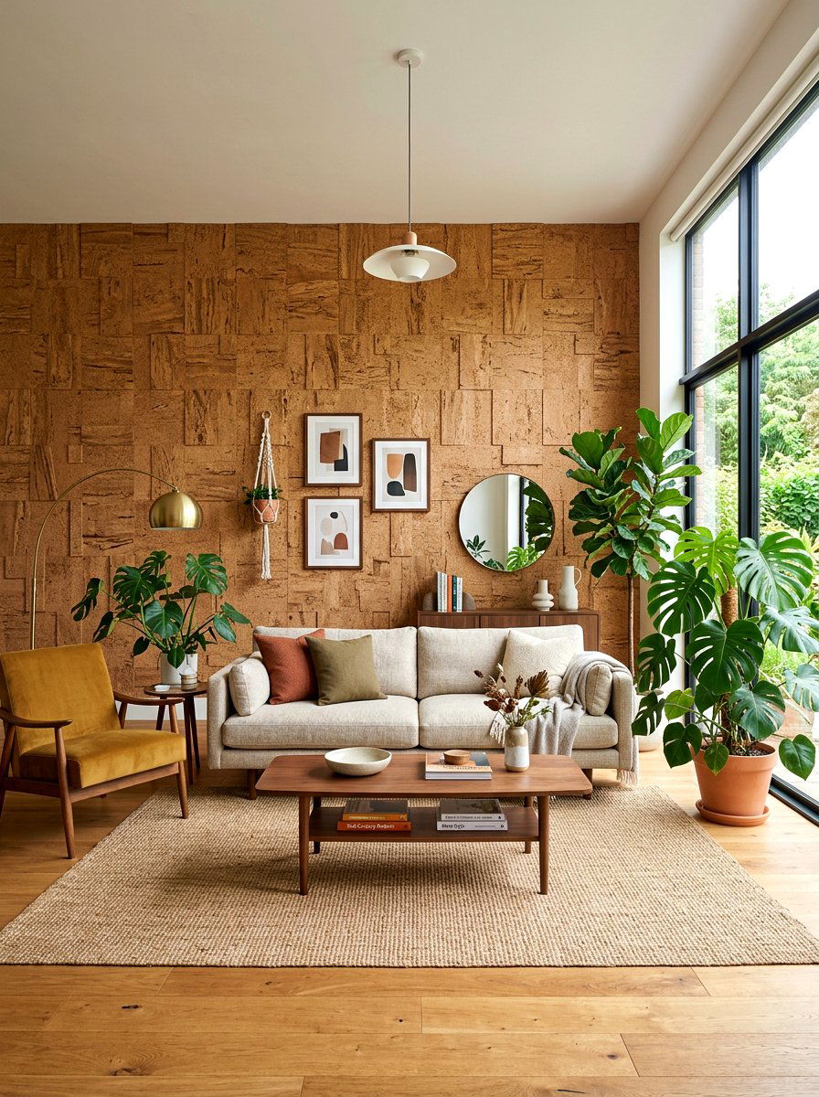 Natural cork wall tiles - 30 cork decor ideas