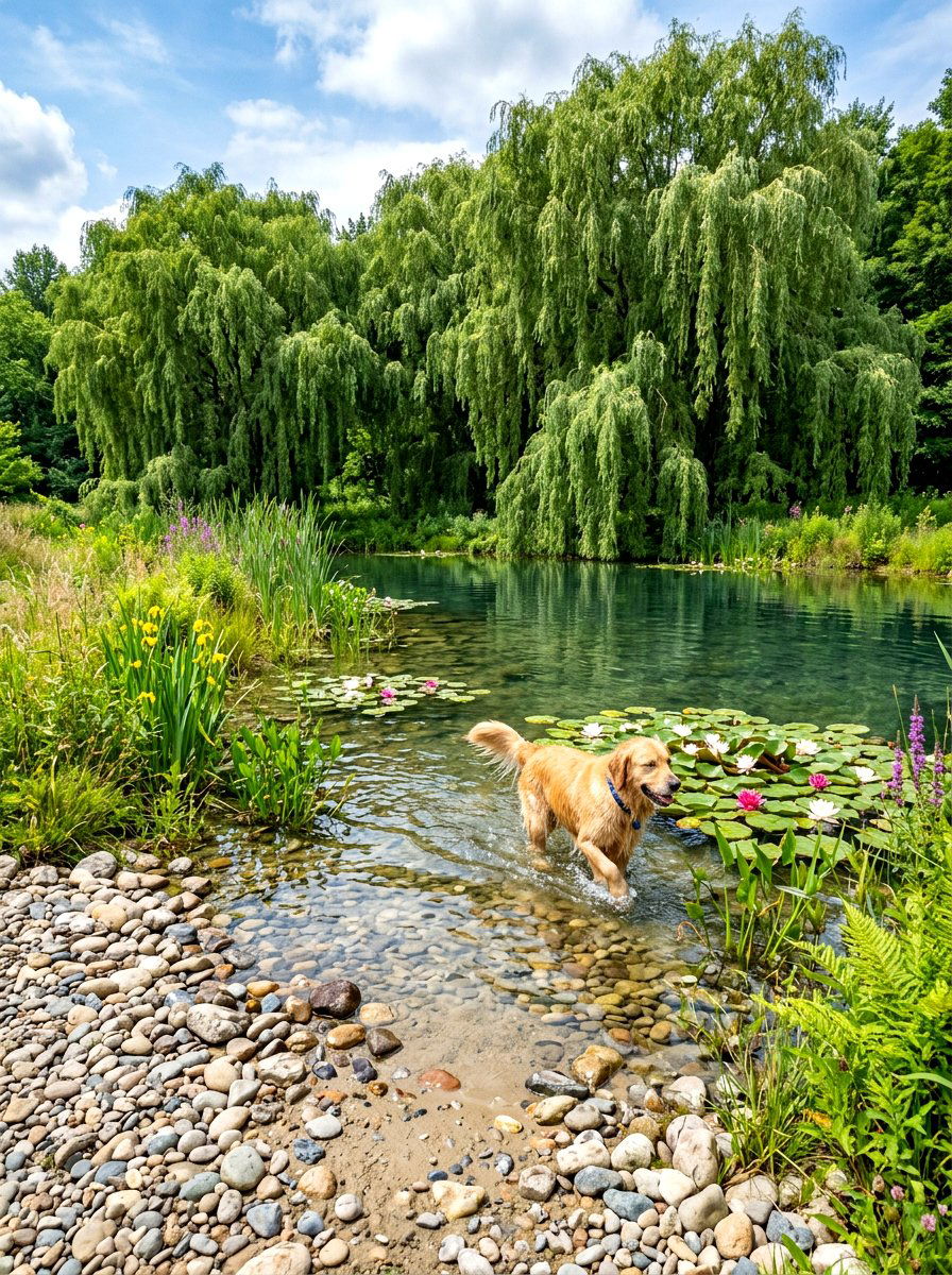 Natural dog pond - 30 dog friendly backyard luxury ideas