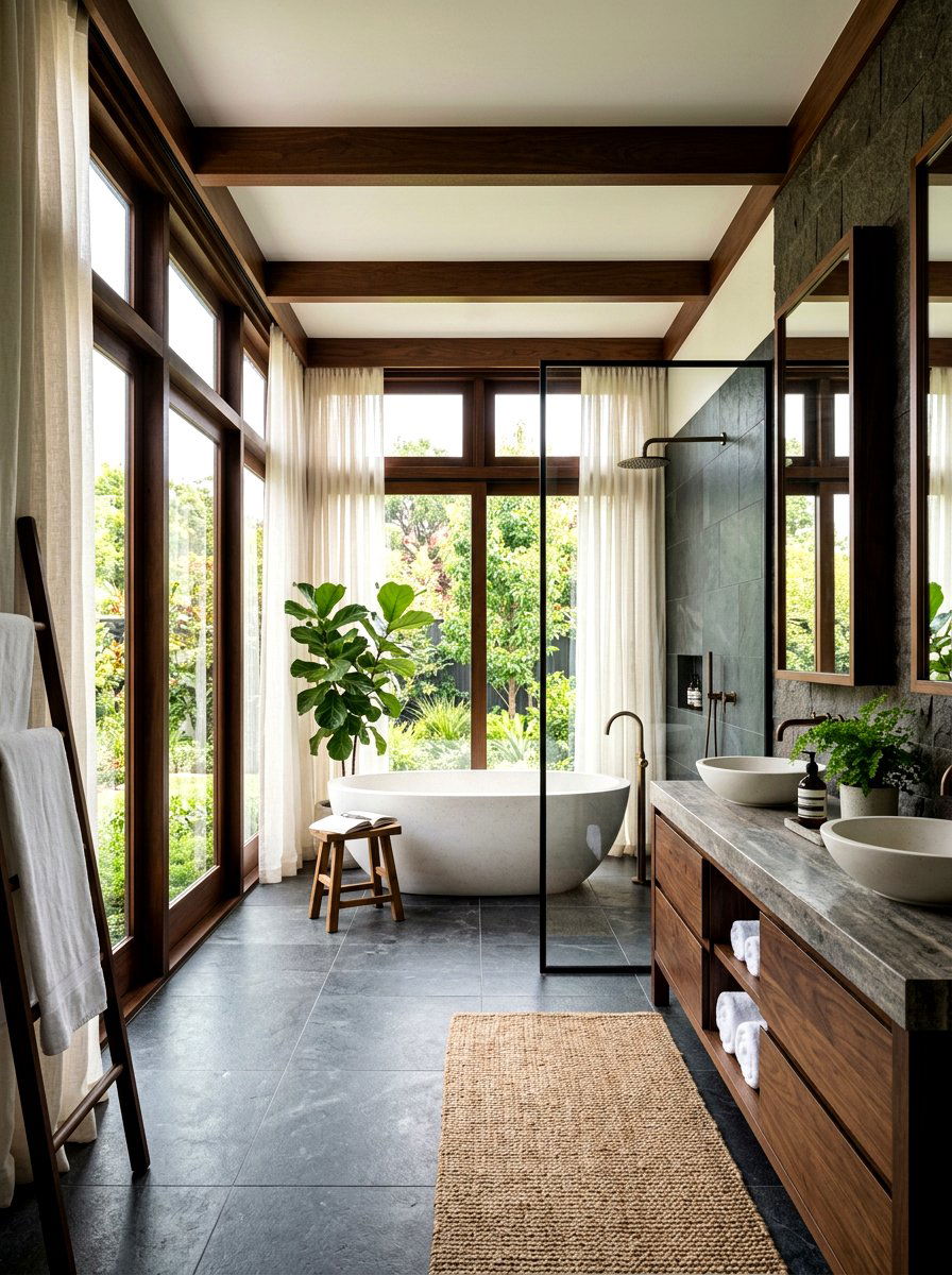 Natural light bathroom - 30 rustic bathroom ideas
