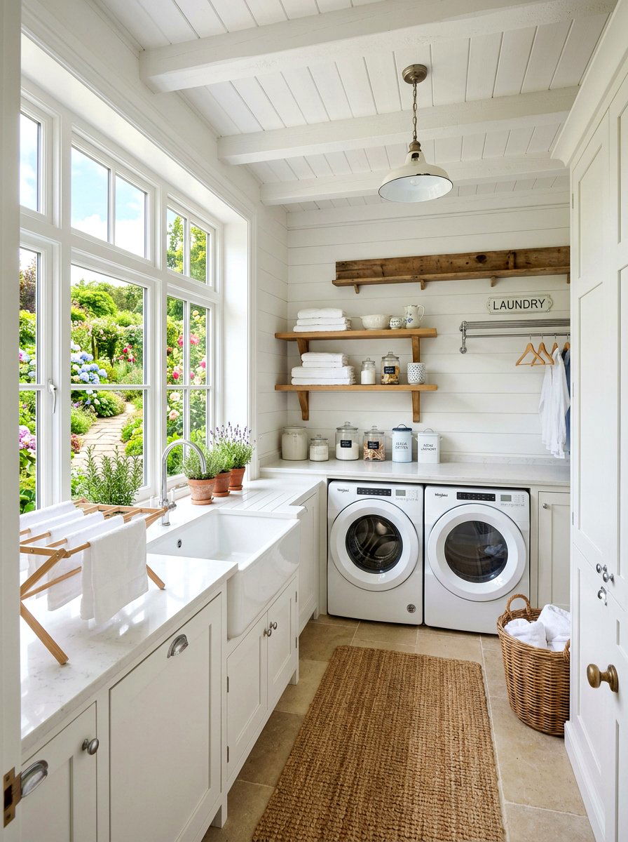 Natural light laundry room - 30 farmhouse laundry room ideas