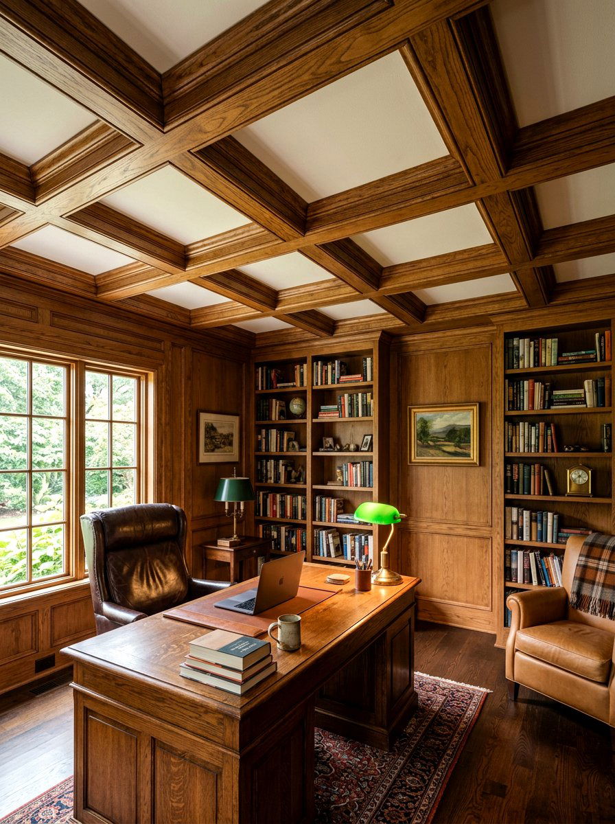 Natural oak coffered ceiling study - 30 coffered ceiling ideas