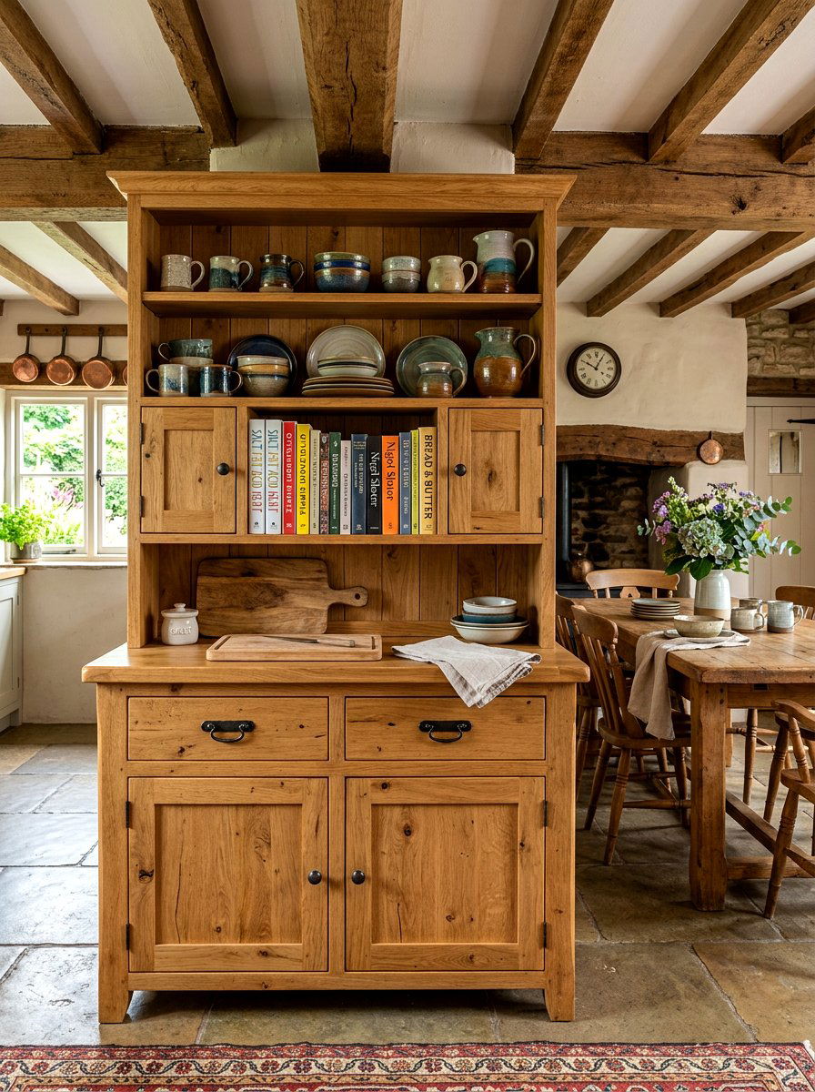 Natural oak kitchen dresser - 30 dresser in kitchen ideas
