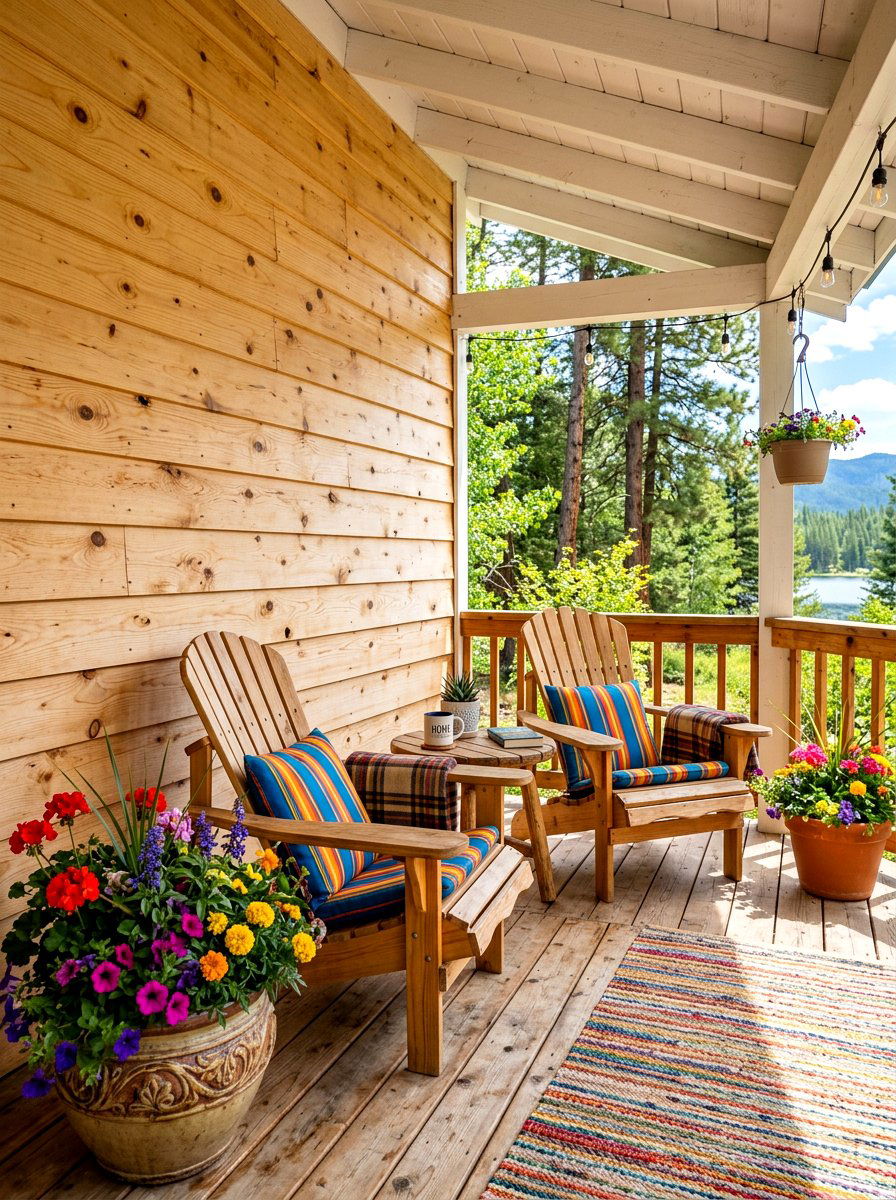 Natural pine wood slat wall - 30 porch slat wall ideas