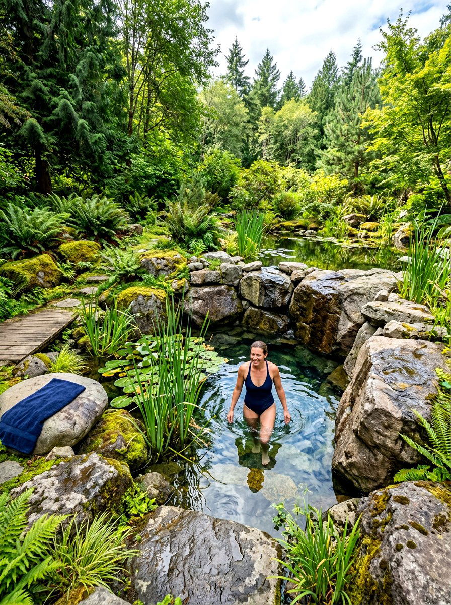 Natural pond cold plunge - 30 cold plunge bath ideas