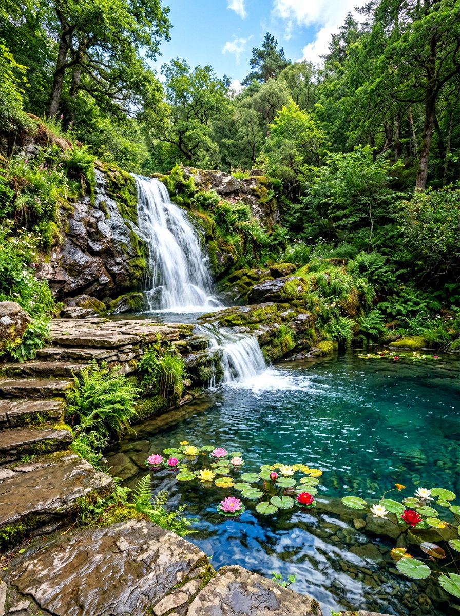 Natural pool with waterfall - 30 natural pool backyard ideas