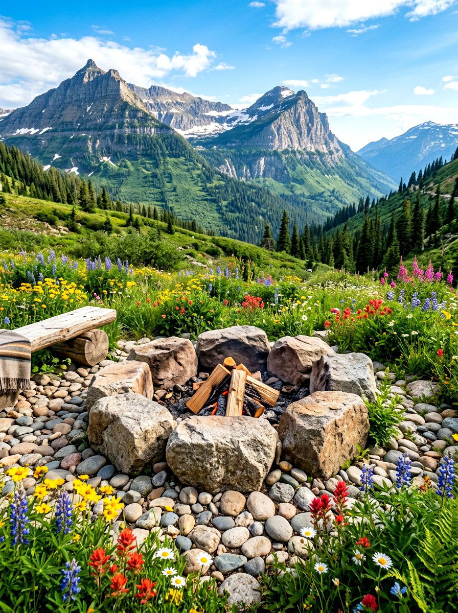 Natural rock fire pit - 30 patio fire pit ideas