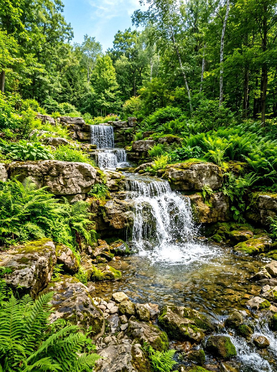 Natural rock waterfall - 30 pondless waterfall ideas