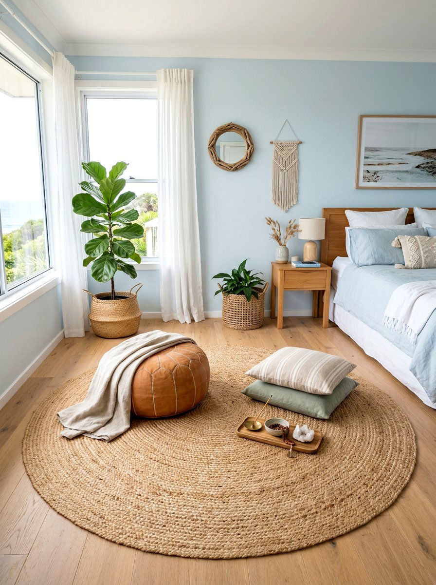 Natural rug meditation corner bedroom - 30 meditation corner bedroom ideas