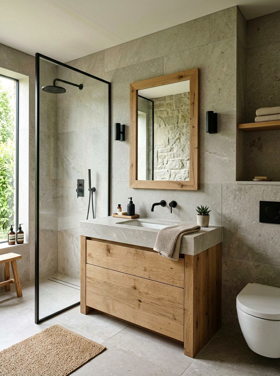 Natural stone bathroom - 30 Scandinavian bathroom ideas