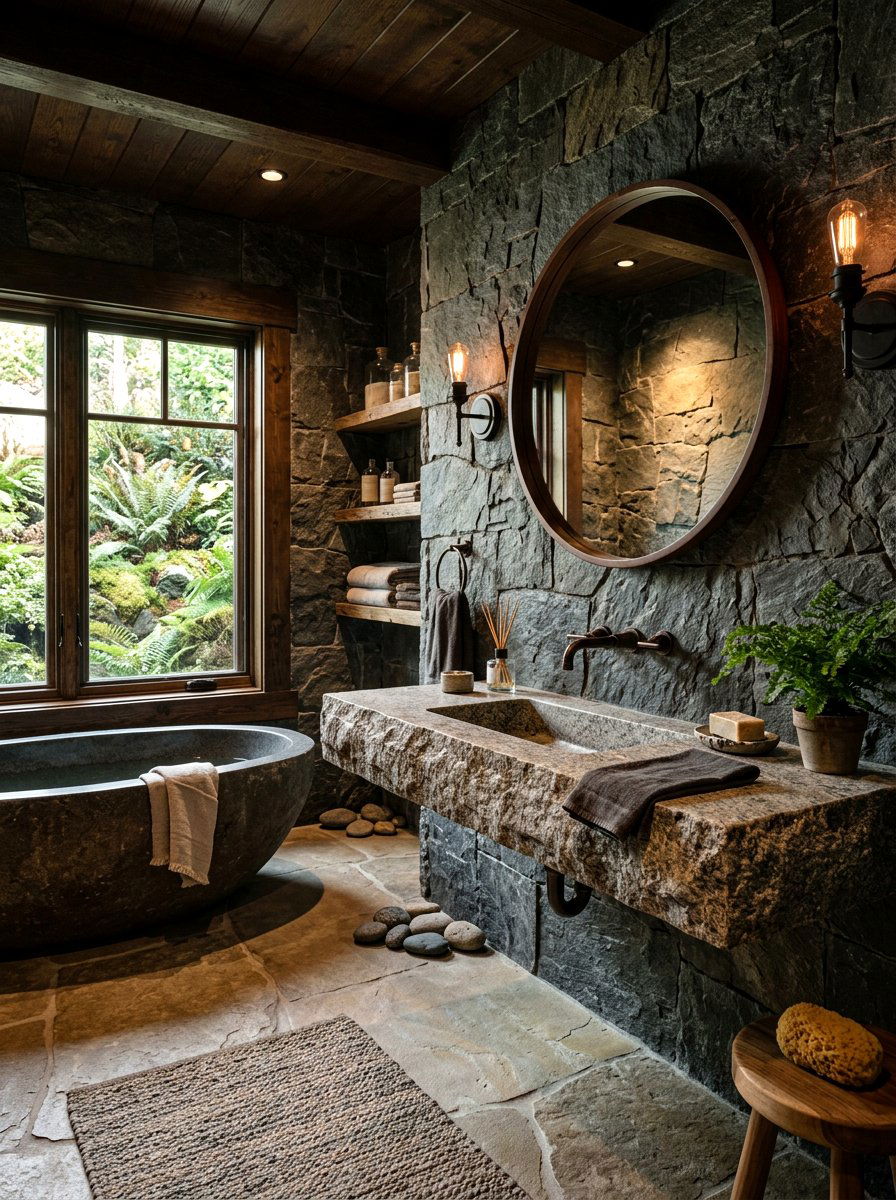 Natural stone bathroom - 30 luxury hotel bath ideas