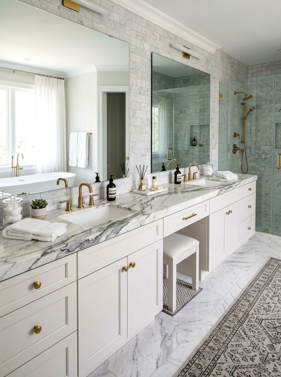 Natural stone countertop - 30 bathroom makeover ideas