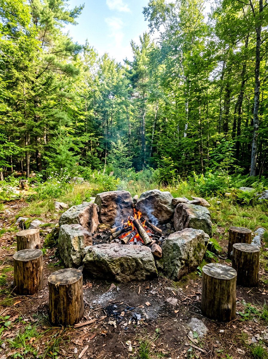 Natural stone fire pit - 30 round fire pit ideas