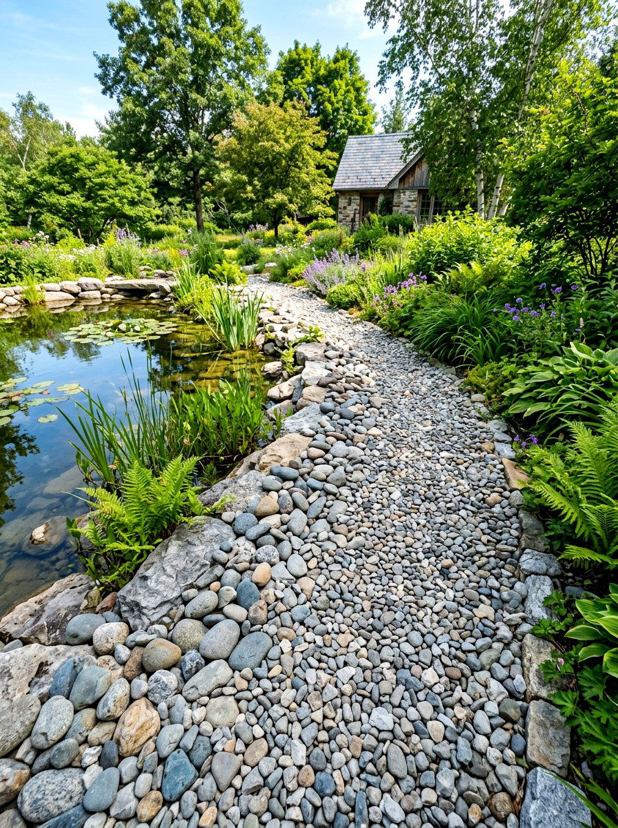 Natural stone gravel path - 30 gravel path backyard ideas