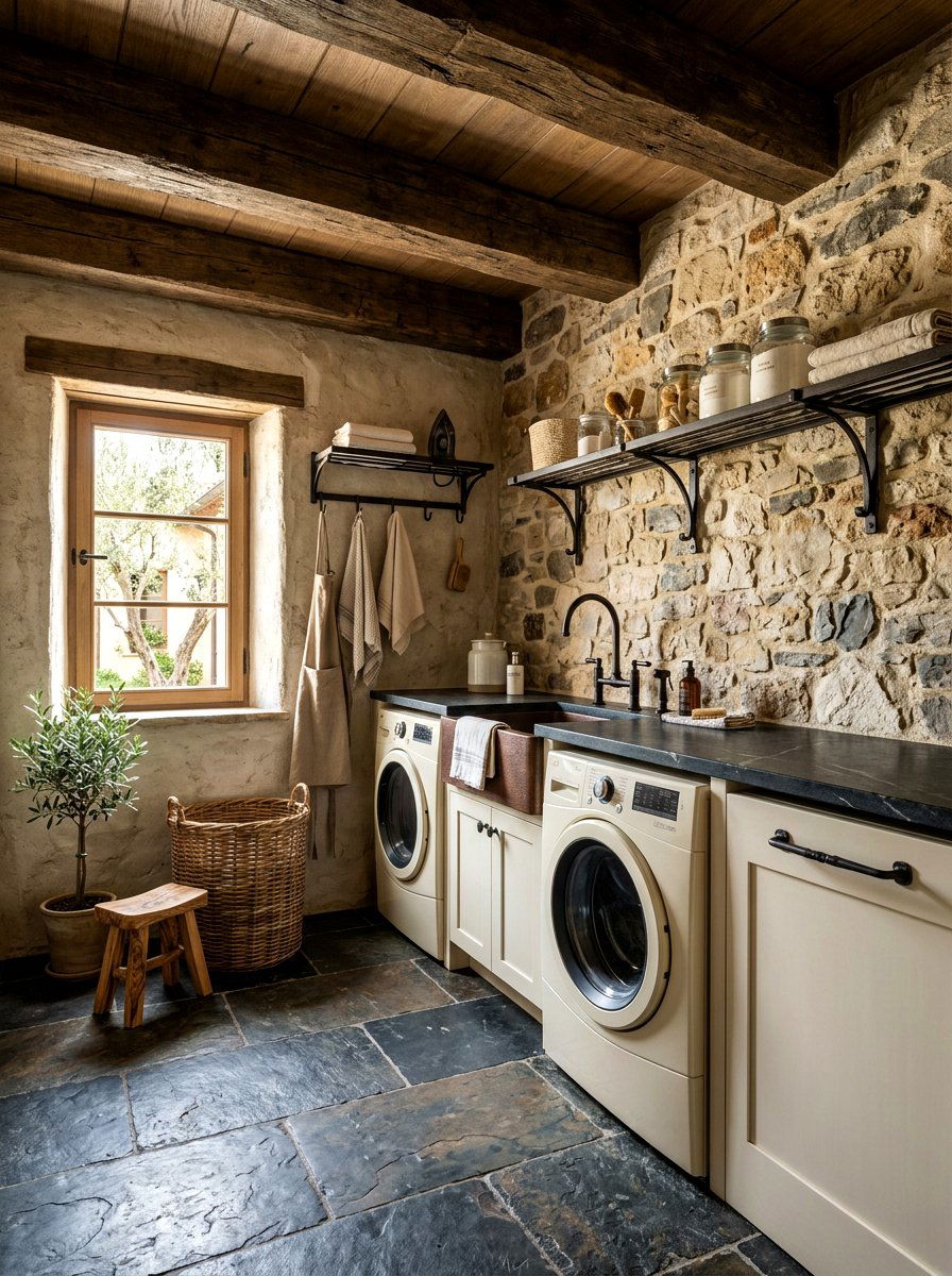 Natural stone laundry backsplash - 30 laundry room backsplash ideas