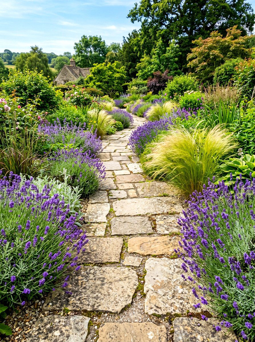 Natural stone pathway - 30 villa backyard ideas