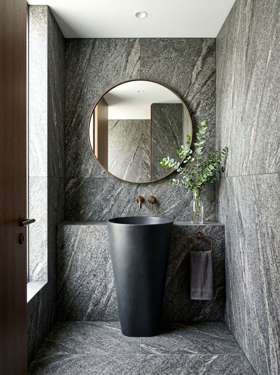 Natural stone powder room - 30 spa like powder room ideas
