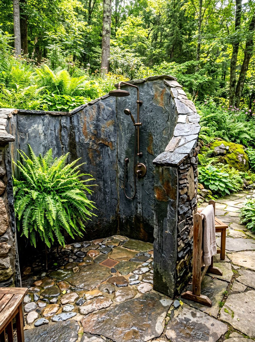 Natural stone walk in shower - 30 spa shower bathroom ideas