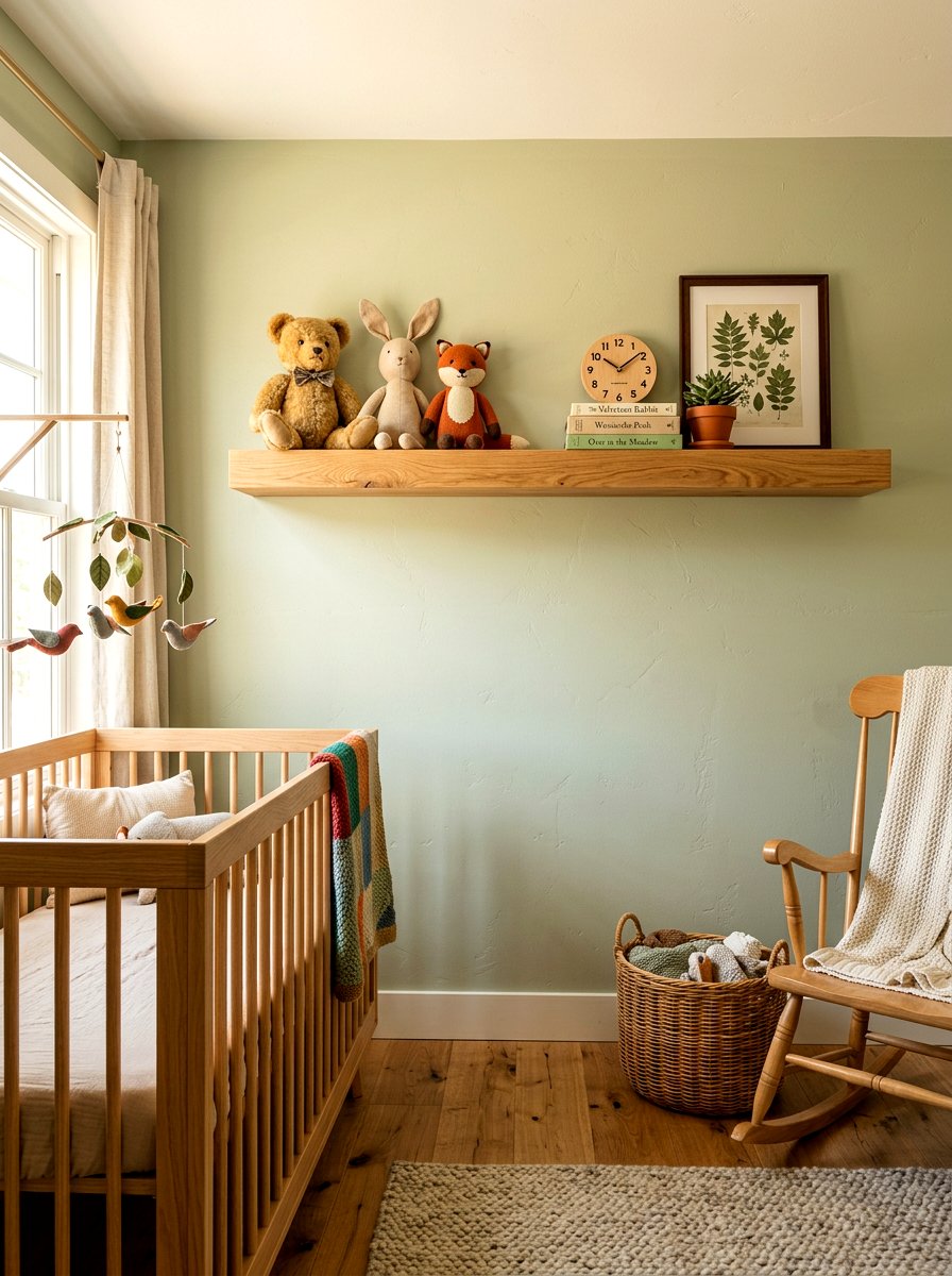 Natural wood shelf - 30 stuffed animal storage ideas