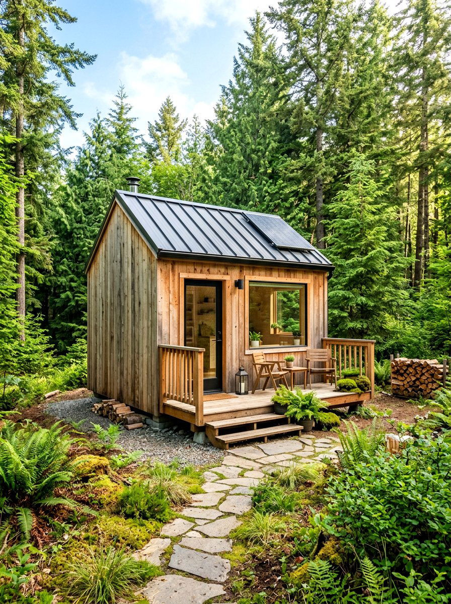 Natural wood tiny house - 30 cabin exterior ideas