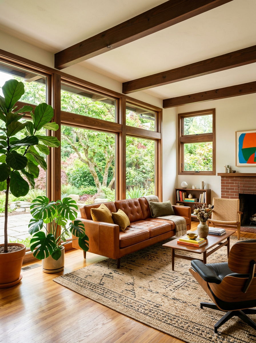 Natural wood window frame - 30 window trim ideas