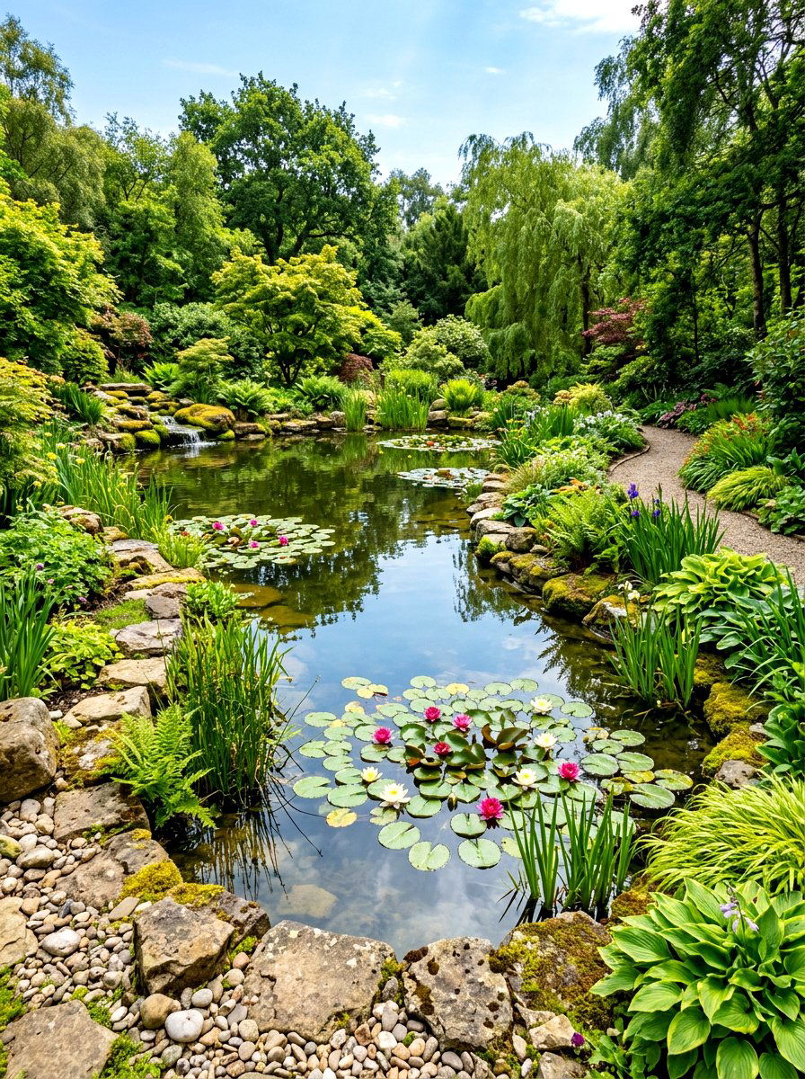 Naturalistic Pond - 30 woodland garden ideas