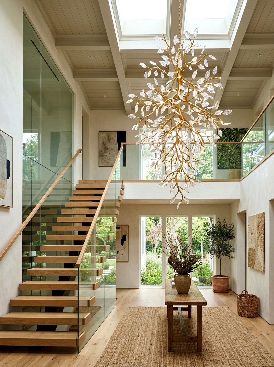 Nature Inspired Branch Chandelier - 30 stairway chandelier ideas