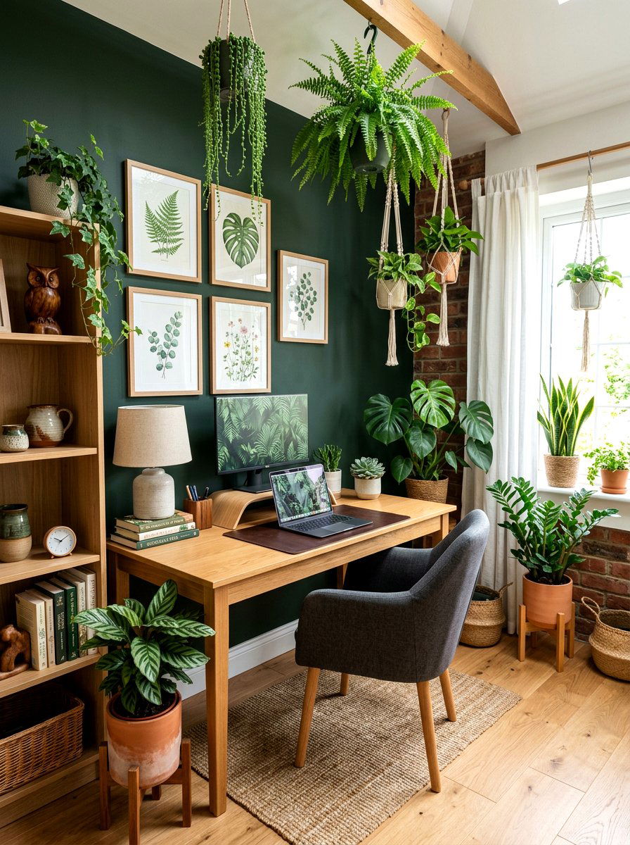Nature Inspired Green Study Space - 30 kids study corner ideas