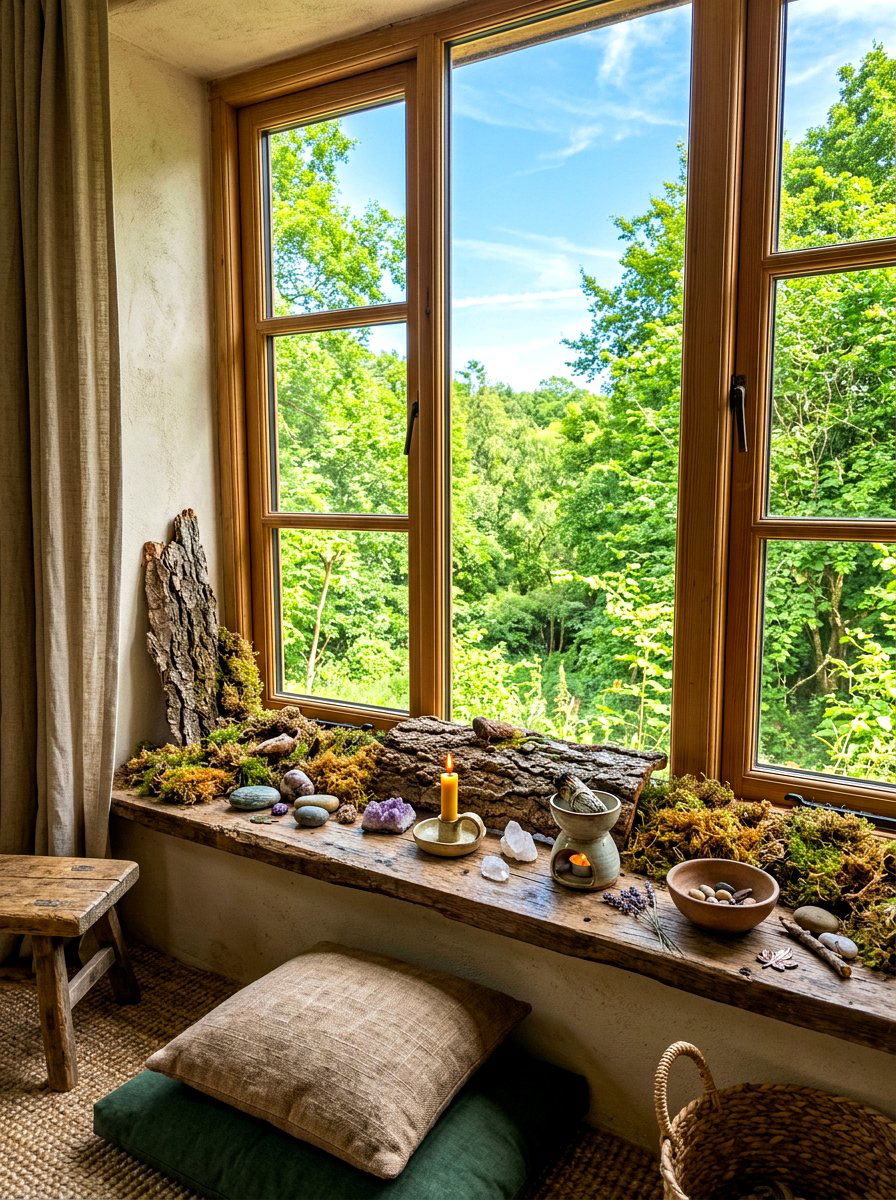 Nature Inspired Meditation Spot - 30 home altar ideas