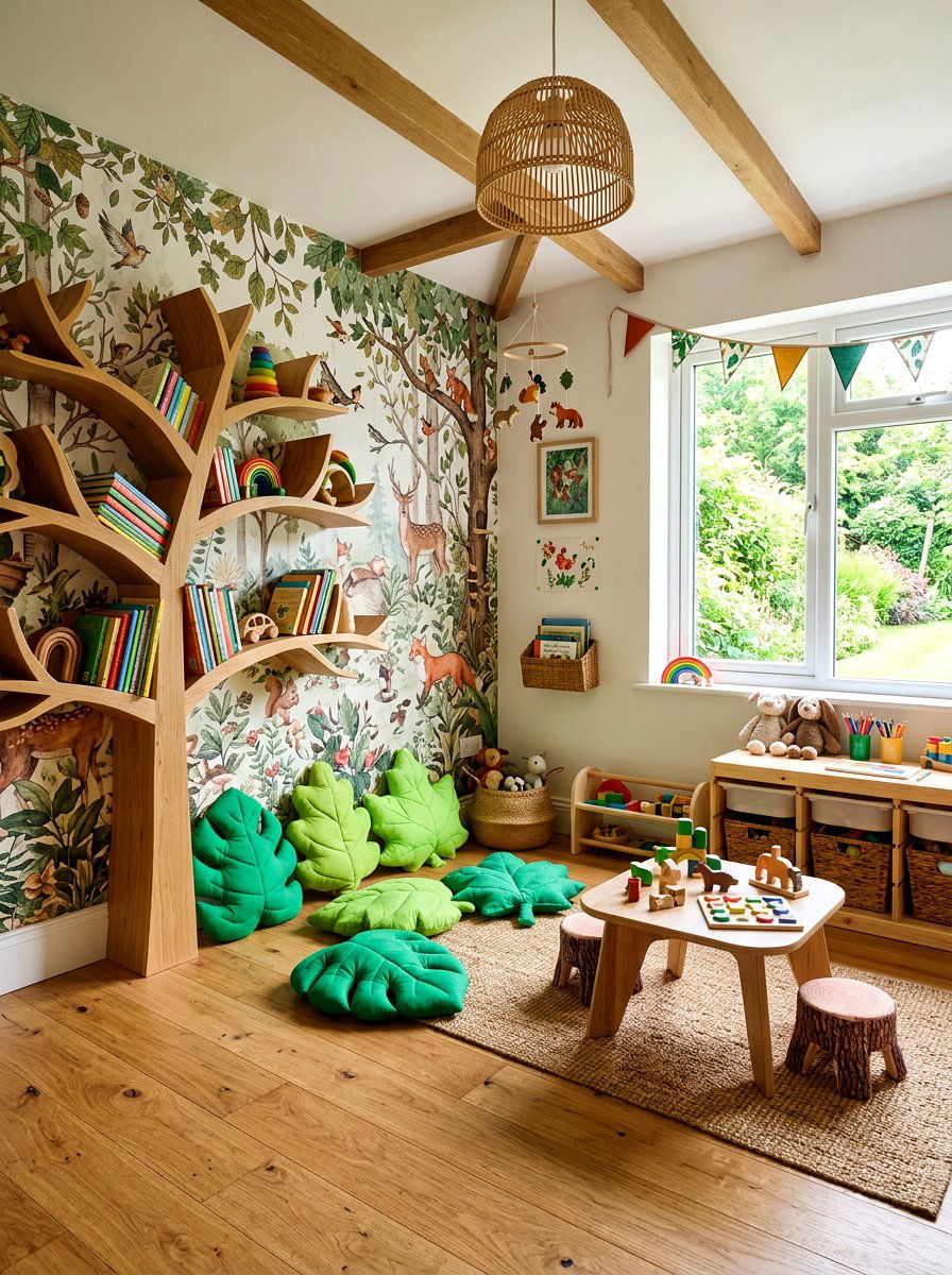 Nature Inspired Playroom - 30 children shared playroom ideas