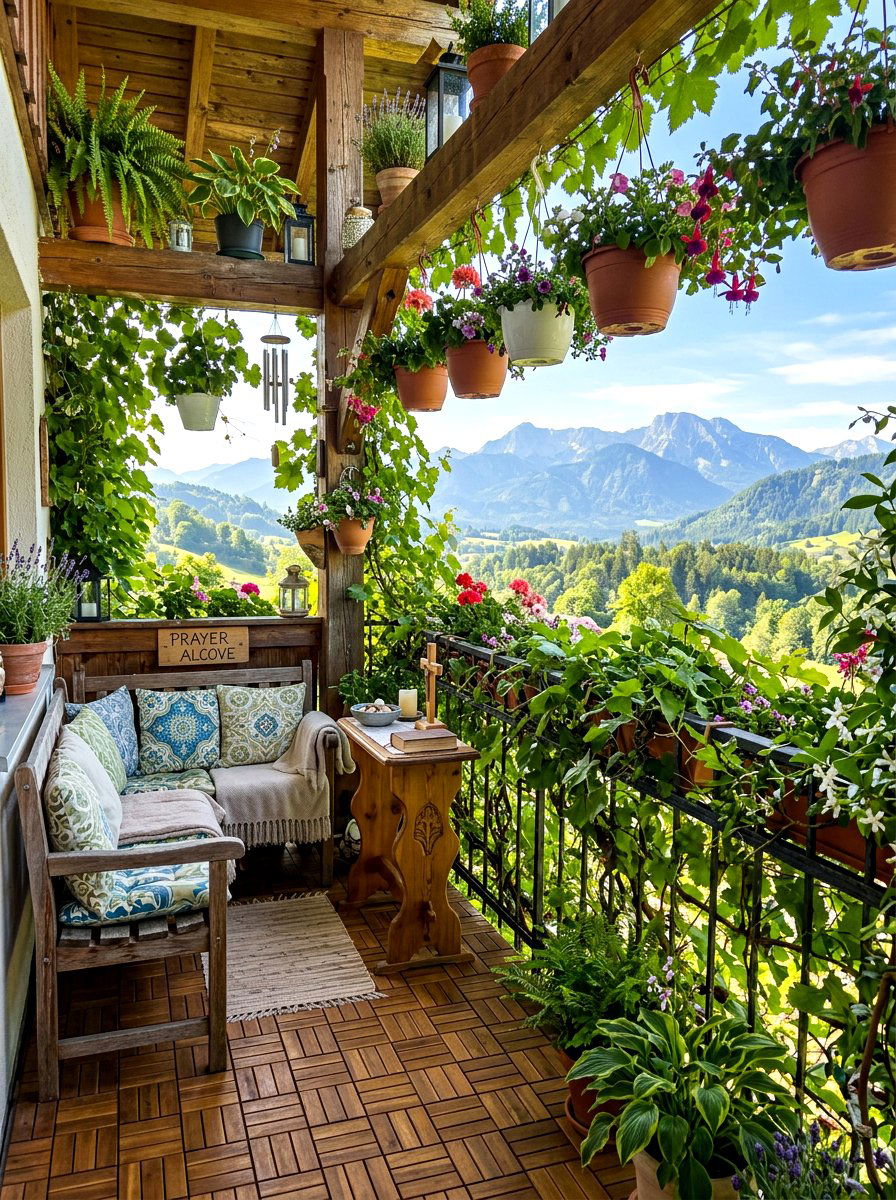 Nature Inspired Prayer Balcony - 30 prayer room ideas