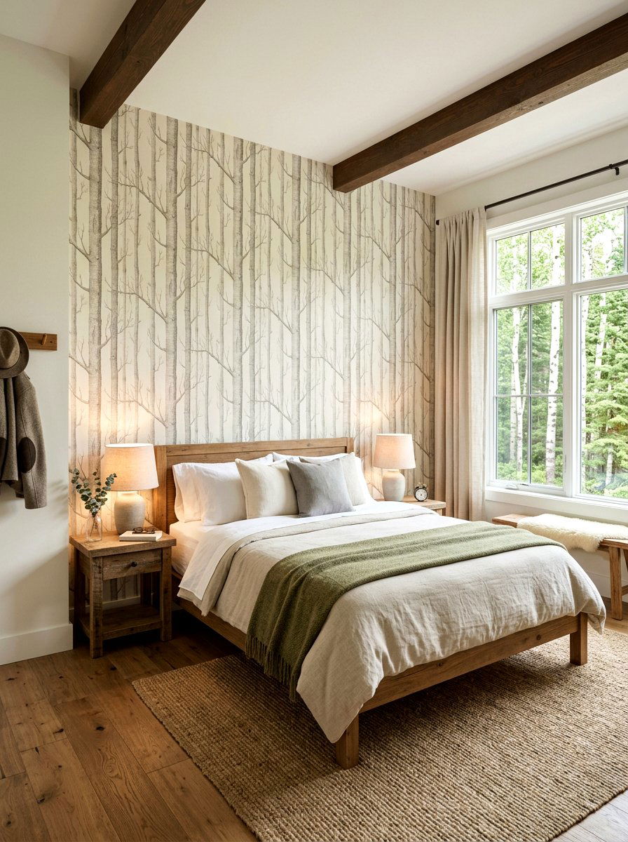 Nature Inspired Wallpaper - 30 lodge decor ideas