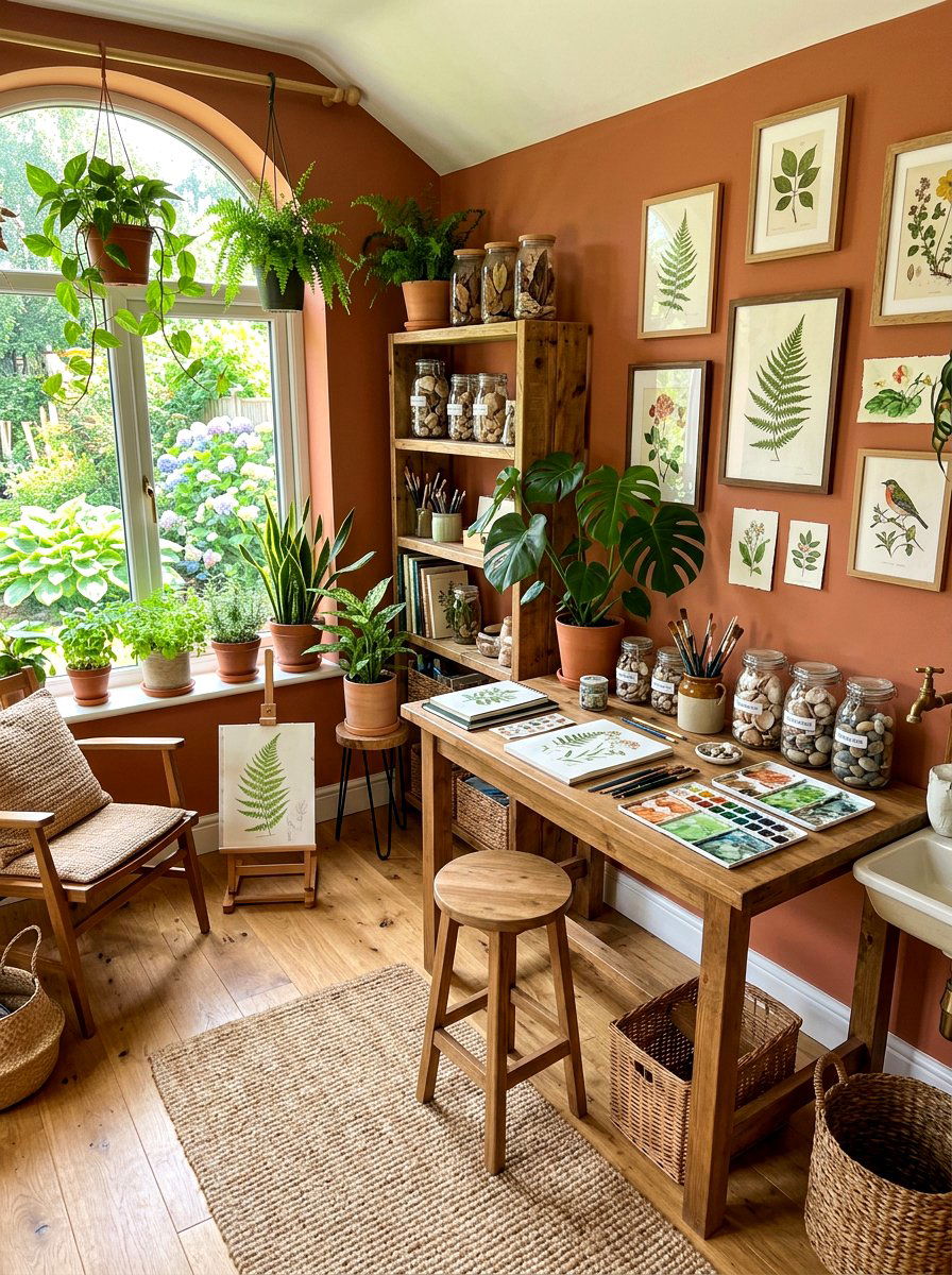 Nature inspired art room - 30 kids craft room ideas