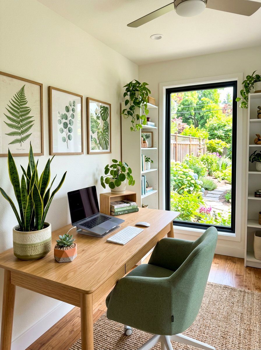 Nature inspired home office - 30 garden inspired spring decor ideas