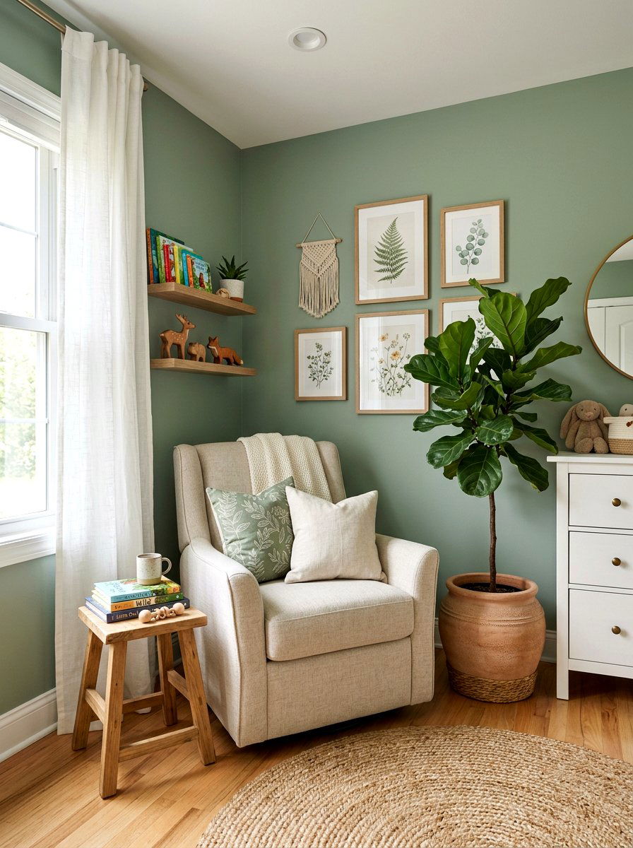 Nature inspired nursery reading nook - 30 nursery reading corner ideas