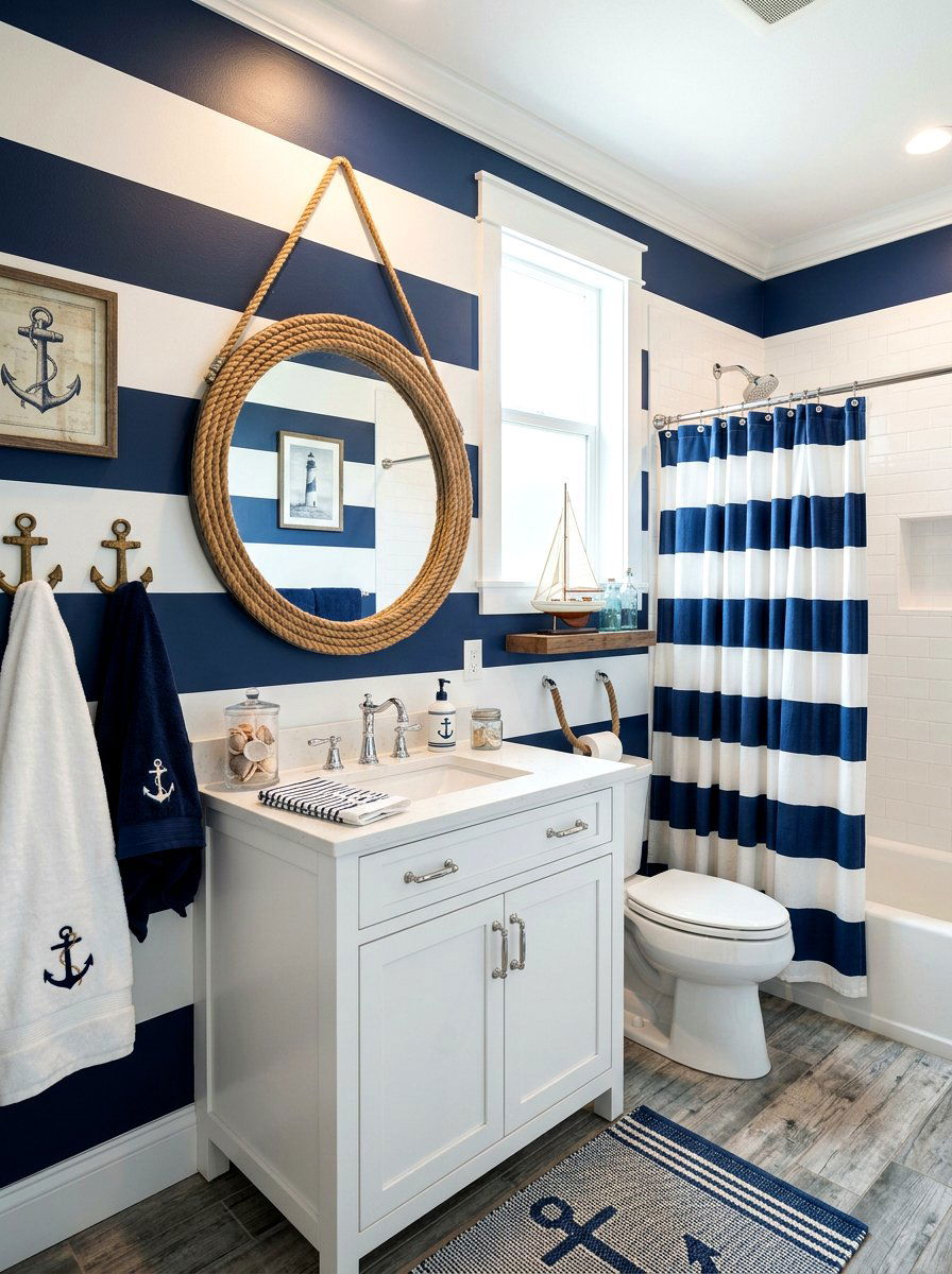 Nautical Bathroom - 30 kids bathroom decor ideas