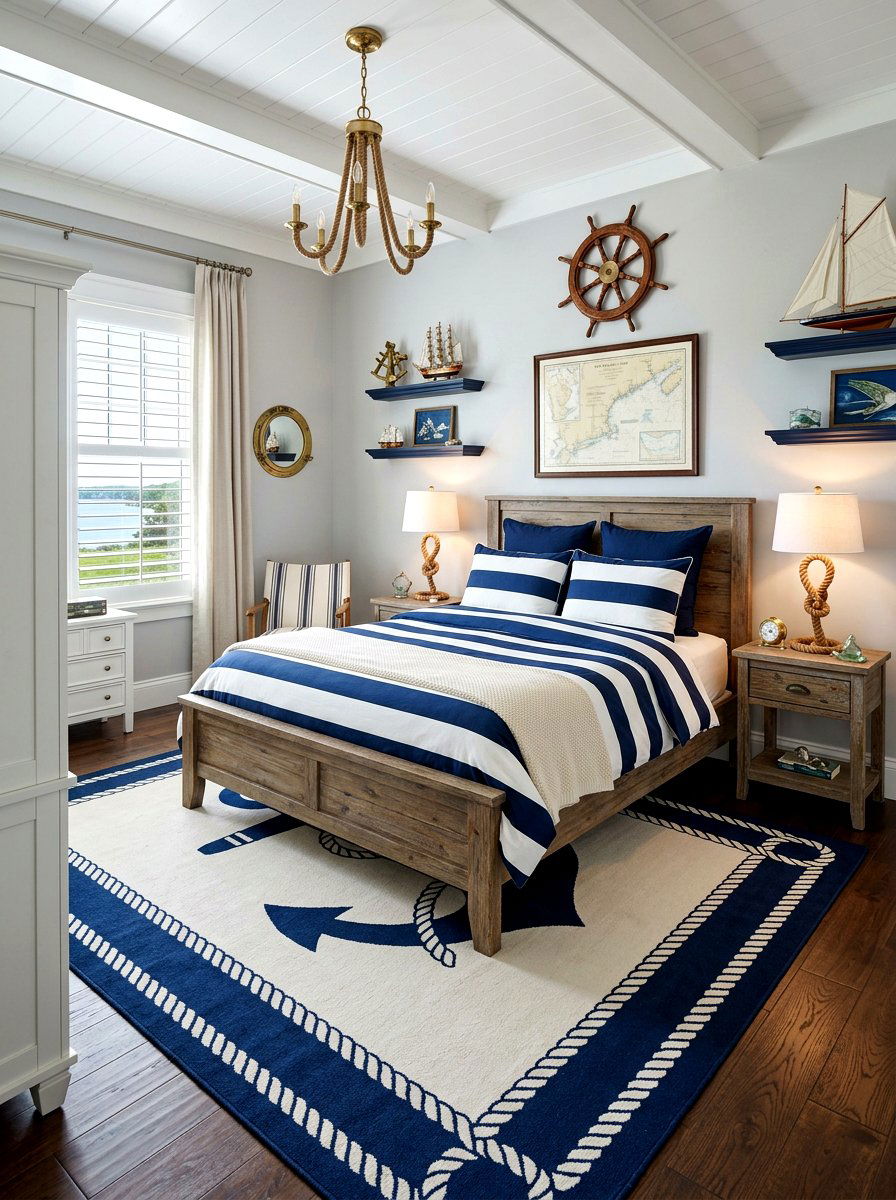 Nautical Bedroom - 30 seaside cottage ideas