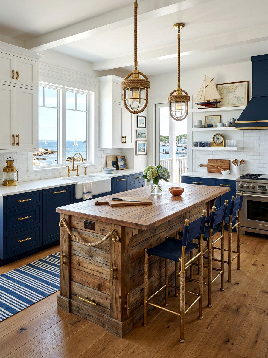 Nautical Coastal Kitchen - 30 coastal grandmother kitchen ideas