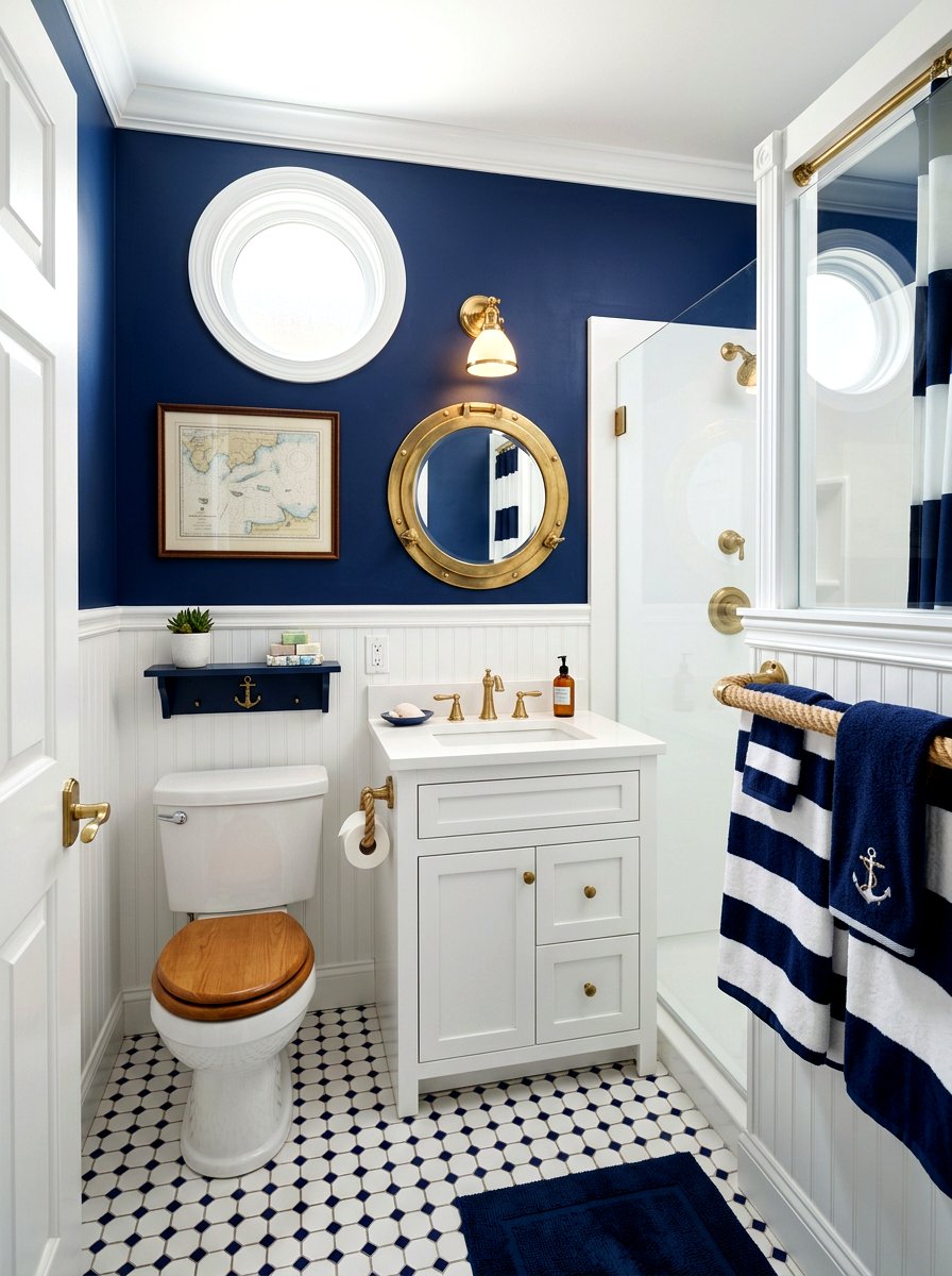 Nautical Guest Bathroom - 30 summer bathroom decor ideas