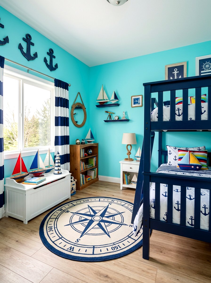 Nautical Kids Bedroom - 30 aqua bedroom ideas