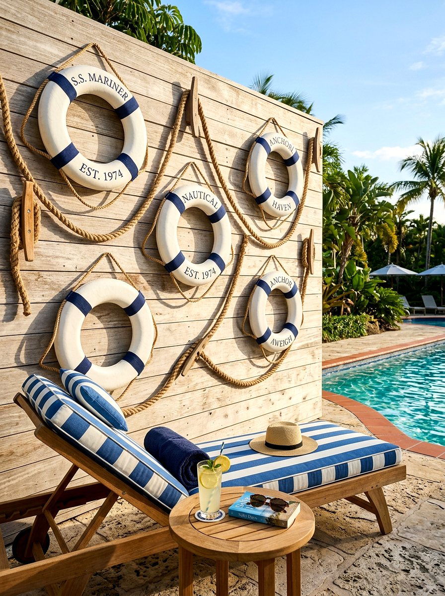 Nautical Life Ring - 30 pool party decor ideas
