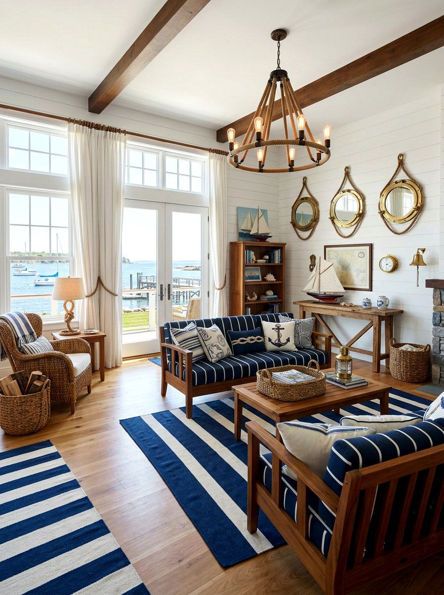 Nautical Living Room - 30 tiny cottage decor ideas