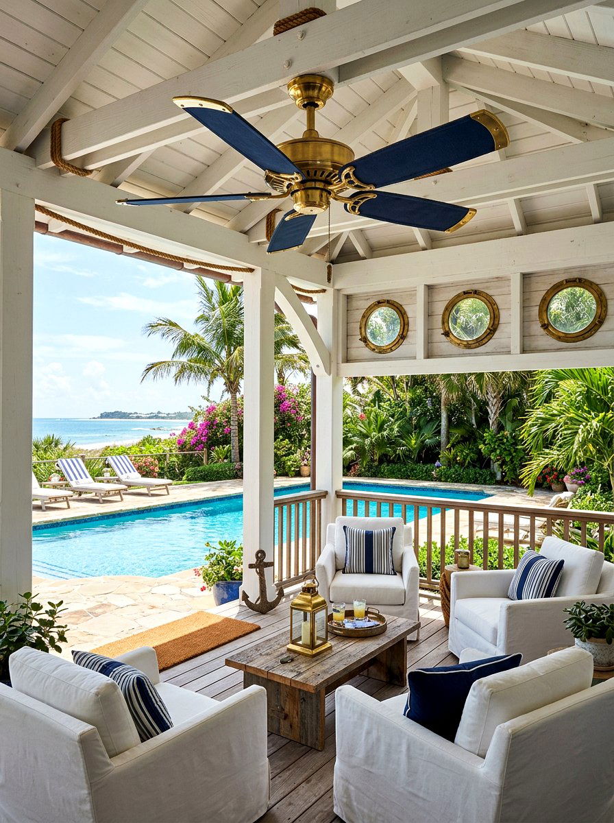 Nautical Pavilion Fan - 30 pavilion ceiling fan ideas