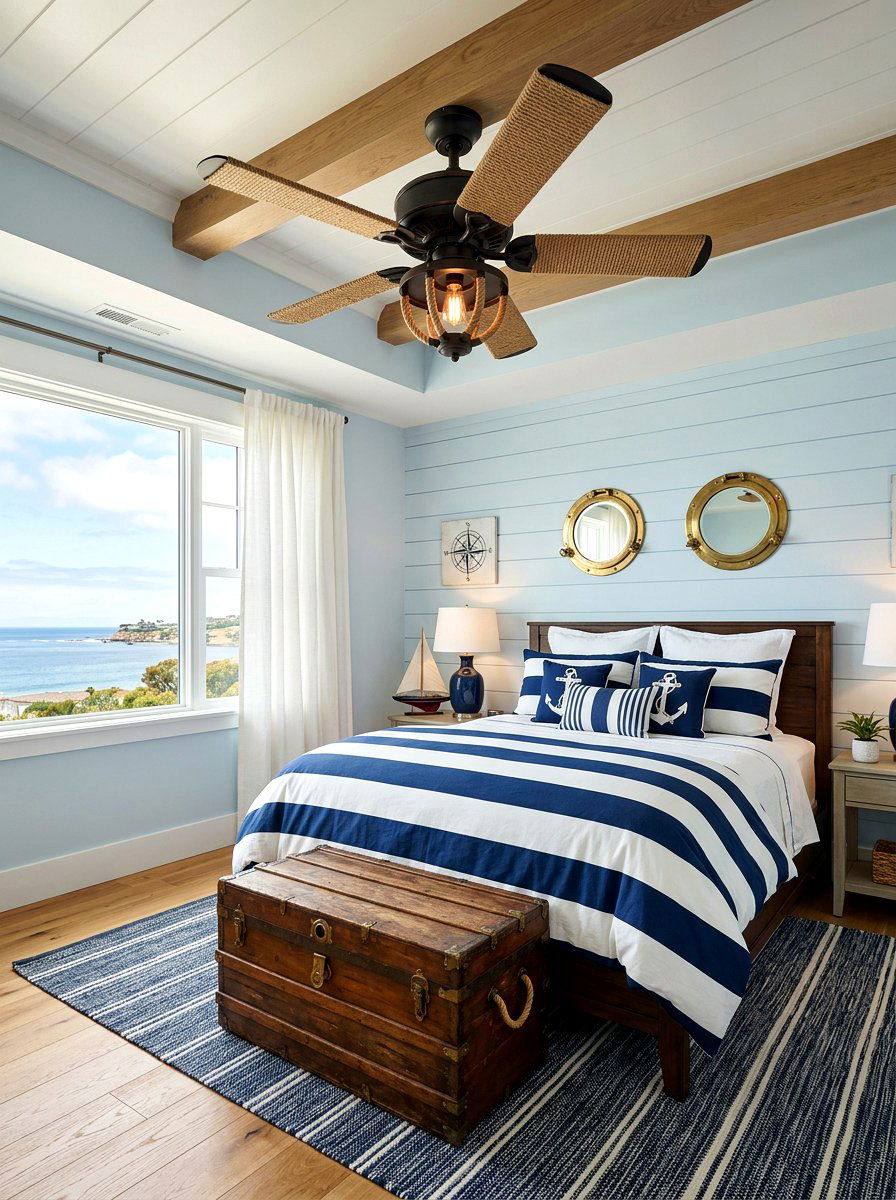 Nautical Rope Ceiling Fan - 30 bedroom ceiling fan ideas
