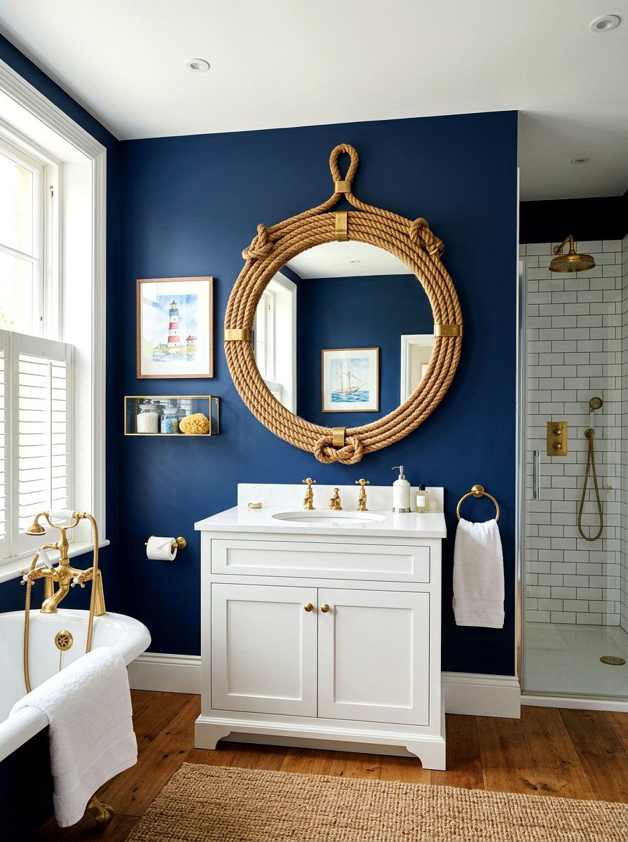 Nautical Rope Mirror Decor - 30 southern prep decor ideas