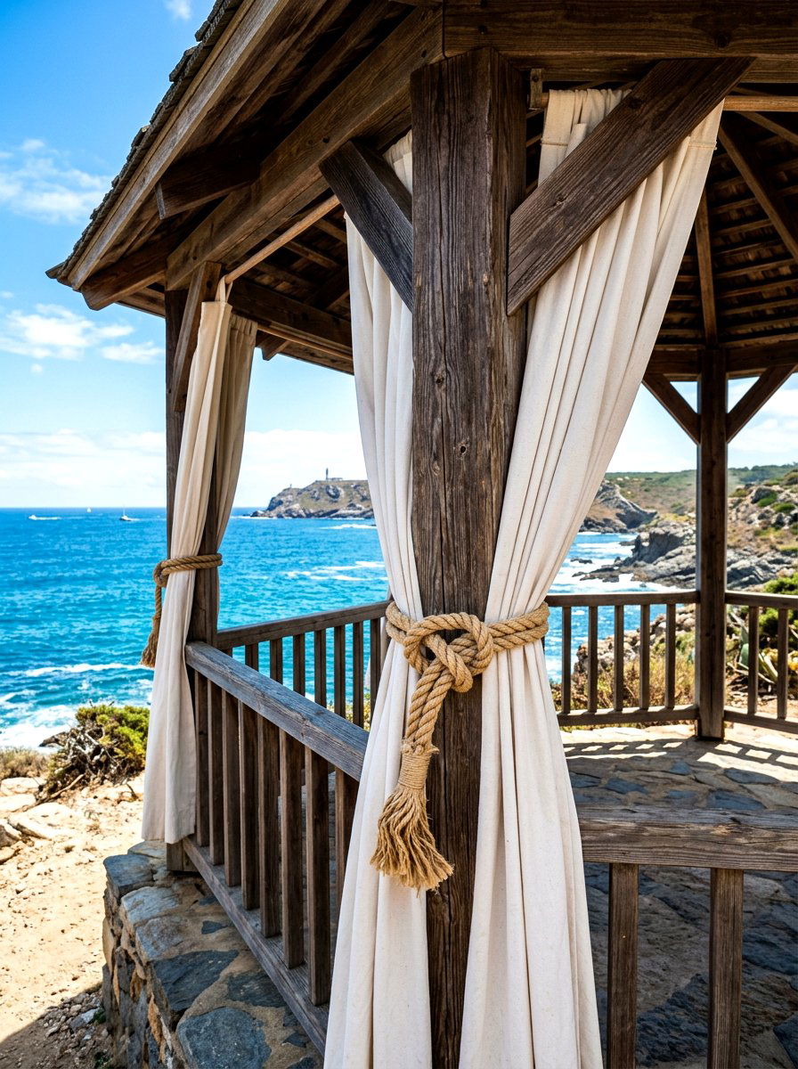 Nautical Rope Tie Curtain - 30 gazebo curtain ideas