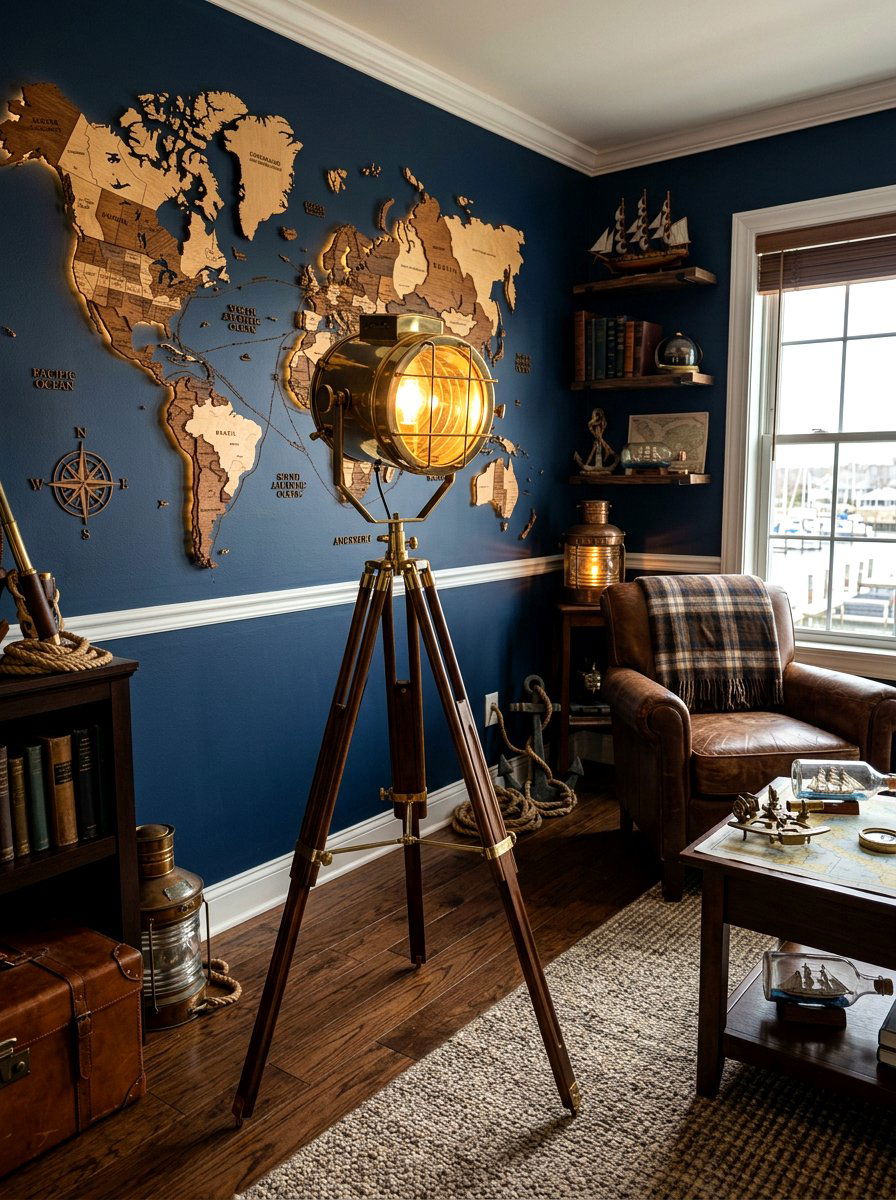Nautical Spotlight Floor Lamp - 30 office floor lamp ideas