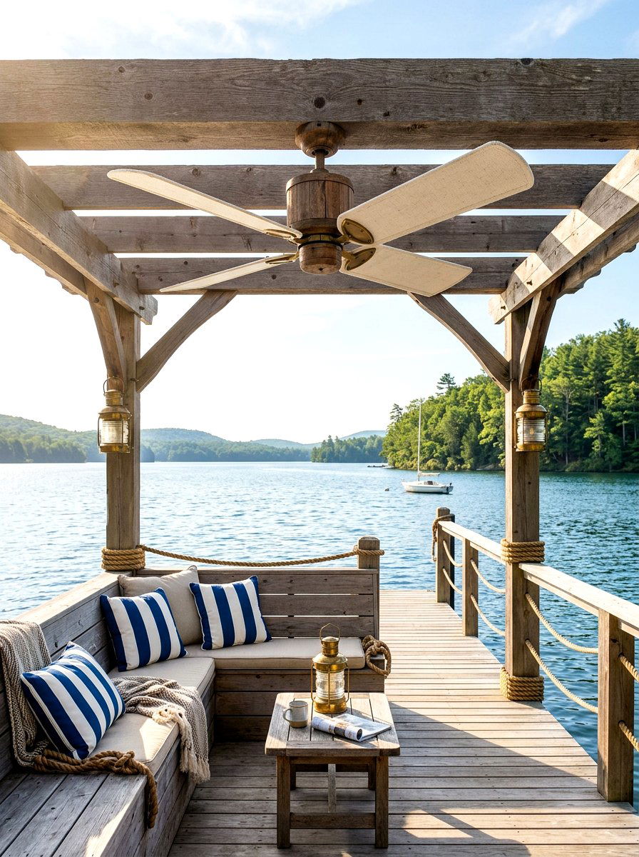 Nautical Style Outdoor Fan - 30 outdoor ceiling fan patio ideas