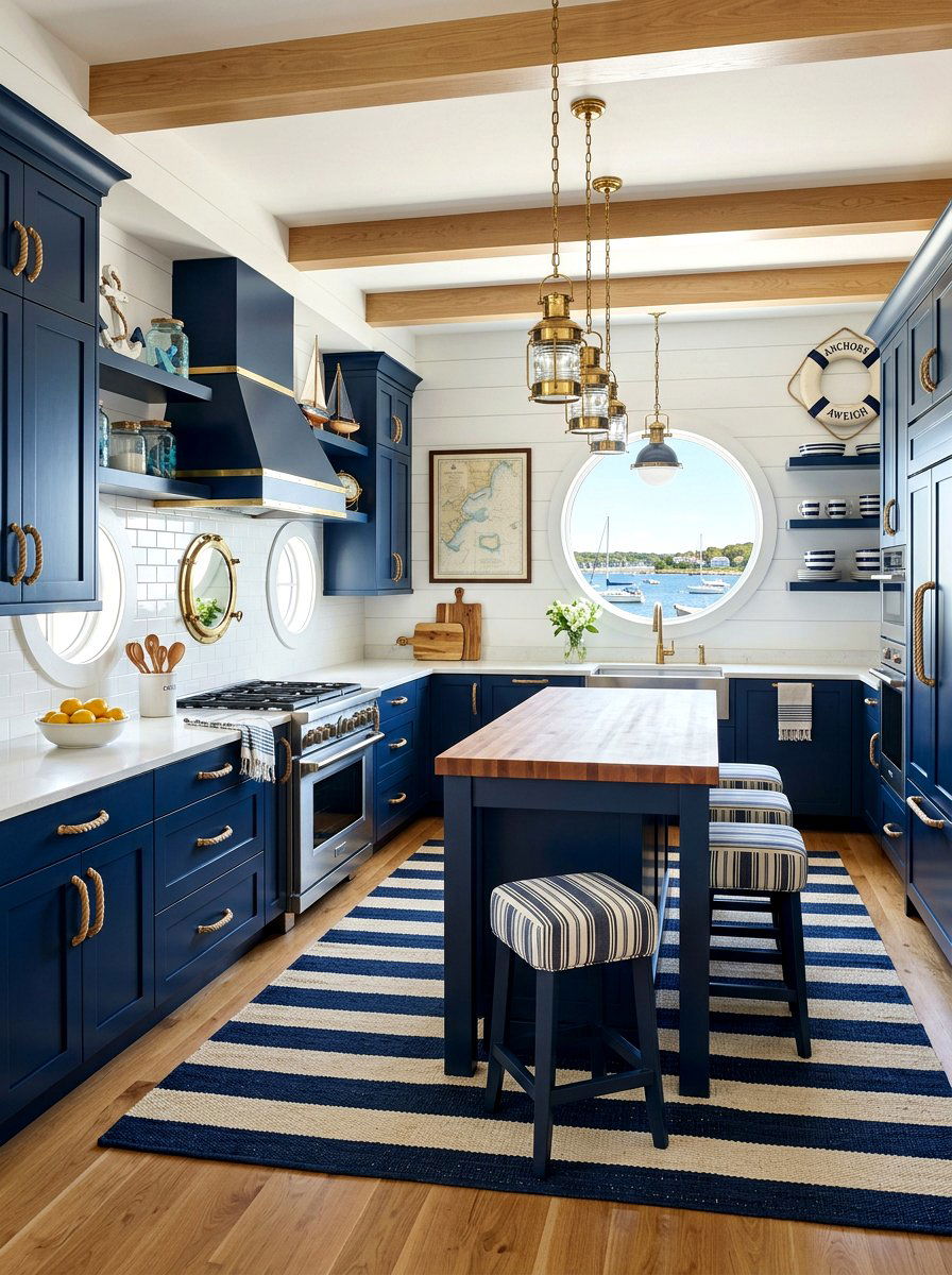 Nautical Theme Coastal Kitchen - 30 coastal kitchen ideas