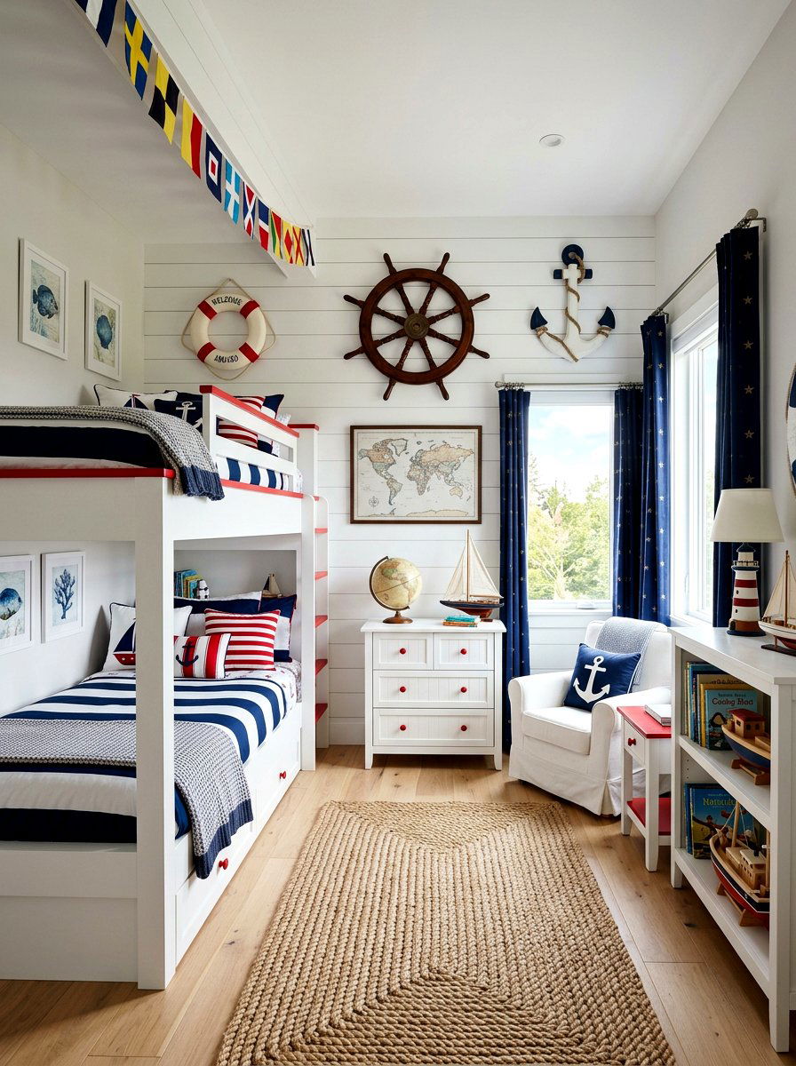 Nautical Theme Kids Room - 30 kids room ideas