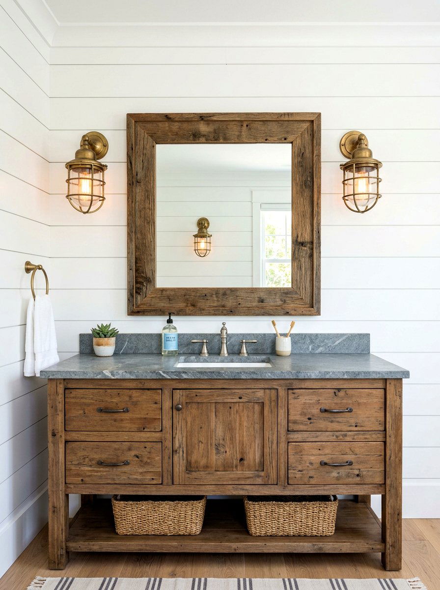 Nautical Wall Sconces - 30 seaside bathroom ideas
